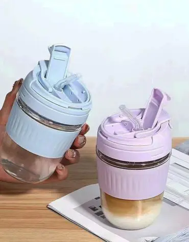 Mug Gelas Minum Tumbler Bahan Kaca 400ml Muzy