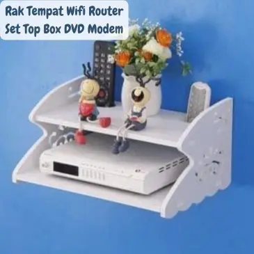 Rak Tempat Wifi Router Set Top Box DVD Modem 2 Susun Vintage M539