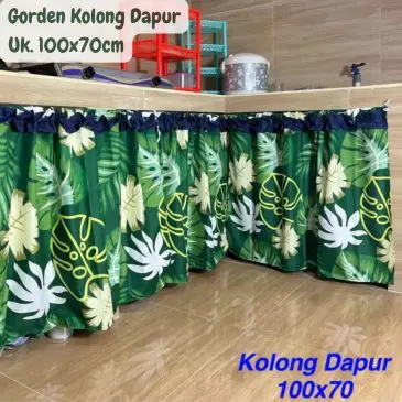Gorden Penutup Kolong Meja Dapur Janda Hijau 100x70cm