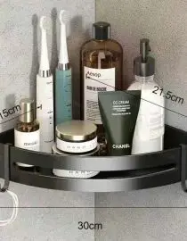 Rak Kamar Mandi Bahan Plastik Model Sudut SNX C08 Tempel Tanpa Paku