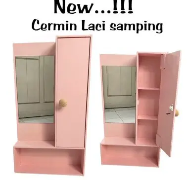 Rak Kosmetik Moly Gantung Free Cermin