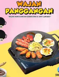 Grill Pan Panggangan Model Wajan Bulat Anti Lengket Serbaguna Dia. 34cm