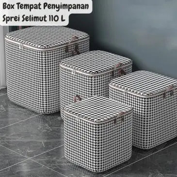 Box Tempat Penyimpanan Pakaian, Sprei, dan Selimut Model Kotak + Pegangan