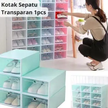 Kotak Tempat Sepatu dan Sendal Lipat Size L 30x21x14cm