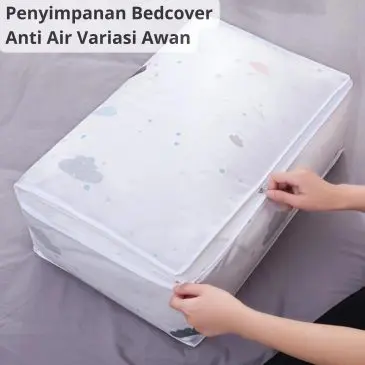 Tas tempat penyimpanan bed cover,pakaian dan selimut anti air PEVA Variasi Awan