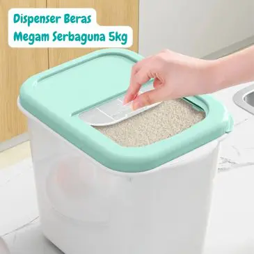 Dispenser Beras Tempat Penyimpanan Beras Megam Serbaguna 5kg