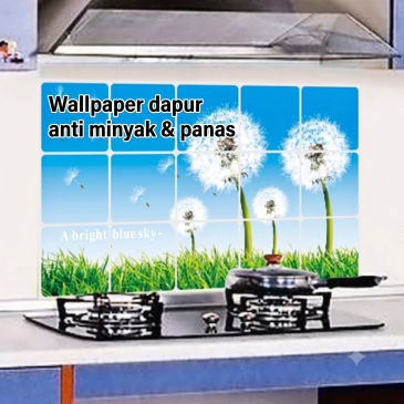 Wallpaper Dapur Anti Minyak dan Tahan Panas Motif Cloud Uk. 75x45cm