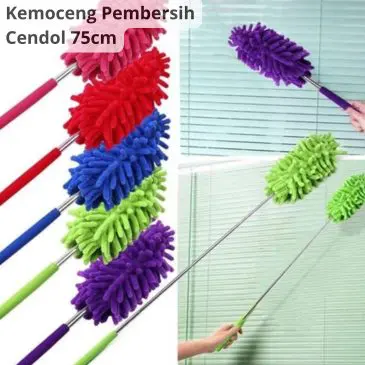 Kemoceng Pembersih Debu dan Langit Rumah Adjustable Microfiber Cendol 75cm