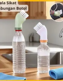 Kepala Sikat Sambungan Botol Pembersih Sudut dan Sela Sikat Dapur dan Kamar Mandi Serbaguna