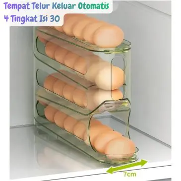 Tempat Telur Keluar Otomatis Model Panjang 4 Tingkat Isi 30