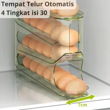 Tempat Telur Keluar Otomatis Model Panjang 4 Tingkat Isi 30