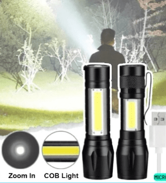 SENTER MINI XPE COB LED Zoom Rechargeable