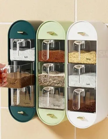 Rak bumbu 3 susun tempel dinding minimalis