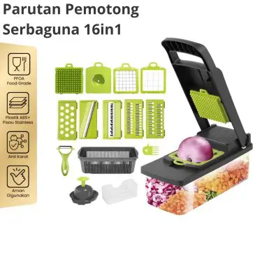 Parutan Serbaguna Pemotong Sayur Pengiris Buah Multifungsi 16in1