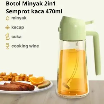 Botol Minyak 2in1 Semprot Bahan Kaca 470 Ml