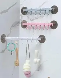 Rak gantung Tempel Kamar Mandi Serbaguna 6 kait