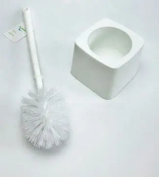 Sikat kamar mandi gagang plastik dengan tatakan - Gambar 5