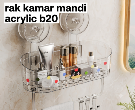 Rak kamar mandi gantung acrylic multifungsi B20