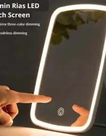 Cermin Rias LED Portable Touch Screen, Bisa Dicharge - Kaca Make Up Lampu Cas Tanpa Kabel