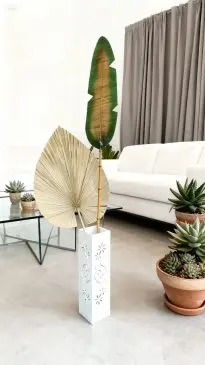 Paket Vas bunga vintage floral + Daun Palem + Hiasan Daun Pisang - Gambar 5