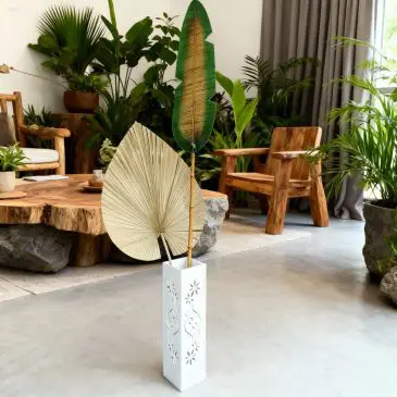 Paket Vas bunga vintage floral + Daun Palem + Hiasan Daun Pisang - Gambar 3