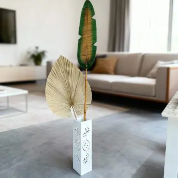 Paket Vas bunga vintage floral + Daun Palem + Hiasan Daun Pisang - Gambar 2