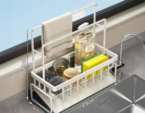 Rak Wastafel 3in1 Model Tinggi (25cm) - Gantungan Lap Double Bar Atas