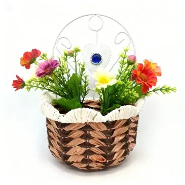 Paket Jam dinding 3d angka kuning + Vas Bunga Rotan - Gambar 4