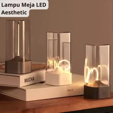 Lampu Meja LED Estetik Minimalis Crystal Lamp - Lampu Tidur Dekorasi Kamar Modern Rechargeable