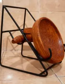 Paket Hemat Cobek ulekan Kayu + Tatakan Besi