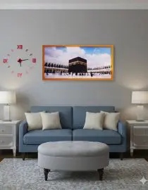 Paket Lukisan kanvas modern kabah + Jam Dinding DIY Modern