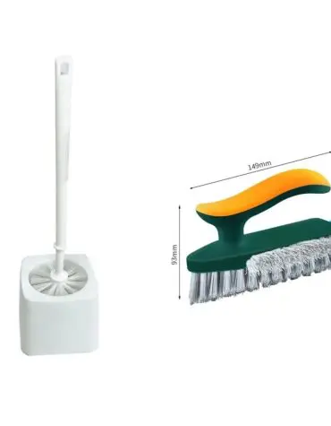 Paket Hemat Sikat Multifungsi 4in1 + Sikat kamar mandi gagang plastik dengan tatakan