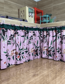 Gorden Penutup Kolong Meja Dapur April Pink Soft 100x70cm