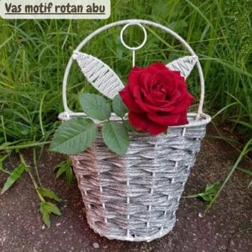 Vas motif rotan abu