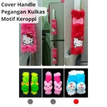 Cover Handle Pegangan Pintu Kulkas Rasfur Motif Keroppi 1 Pasang