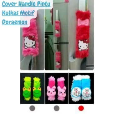 Cover Handle Pegangan Pintu Kulkas Rasfur Motif Doraemon 1 Pasang