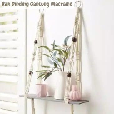 Rak Dinding Gantung Macrame Shelf Hanging K145 Size 14x40cm