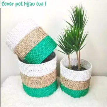 Cover pot hijau tua l