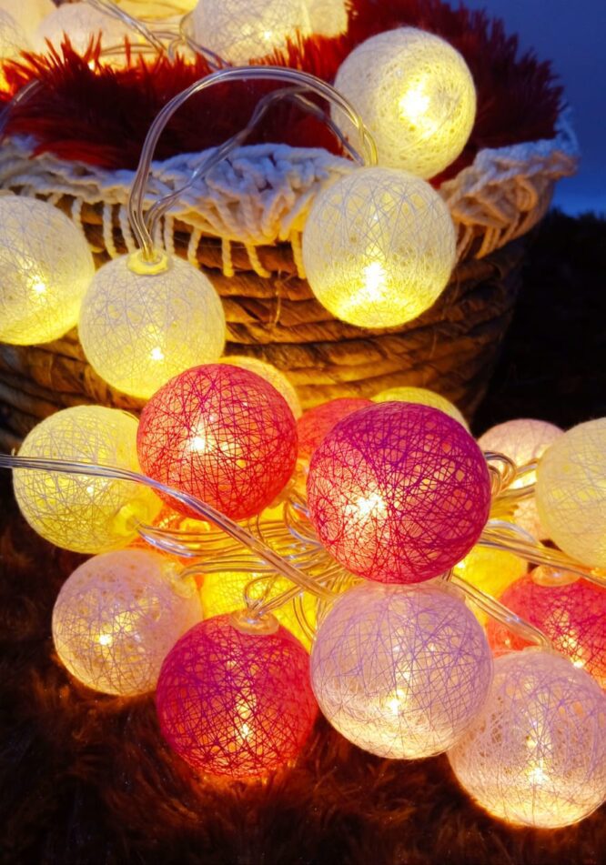 Led cotton ball led string lights 042