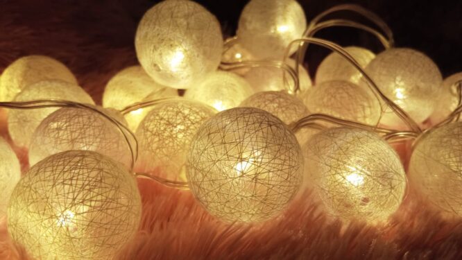 Led cotton ball led string lights 054