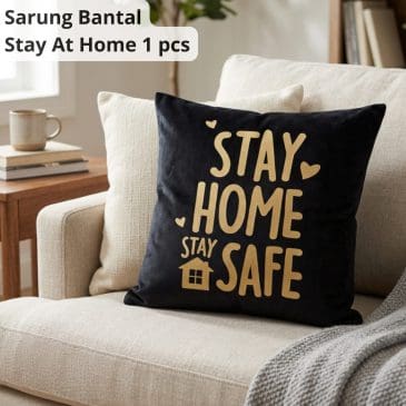 Sarung bantal sofa black gold stay home