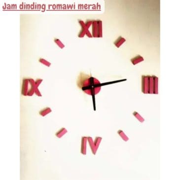 Jam dinding romawi merah