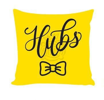 Sarung bantal sofa kuning pita