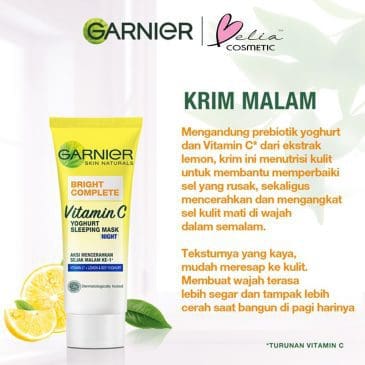 Bright Light Complete Garnier Yoghurt Sleeping Mask 20ml tube - Gambar 3
