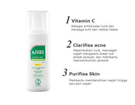 Creamy Wash Acnes foaming botol 100g - Gambar 2