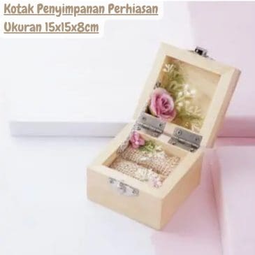 Kotak Tempat Penyimpanan Perhiasan Serbaguna Size 15x15x8cm