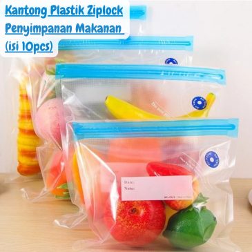 Kantong Plastik Ziplock Penyimpanan Makanan Kulkas Sistem Vacuum (isi 10pcs)