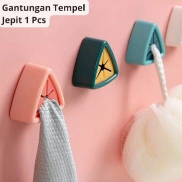 Gantungan Tempel Dinding Serbaguna Jepit Tanpa Hook Kait