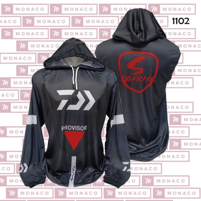 Jersey Hoodie sepeda mancing mania daiwa black1