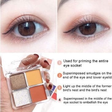 Mini eyeshadow 4 warna Lameila no 6 - Gambar 2